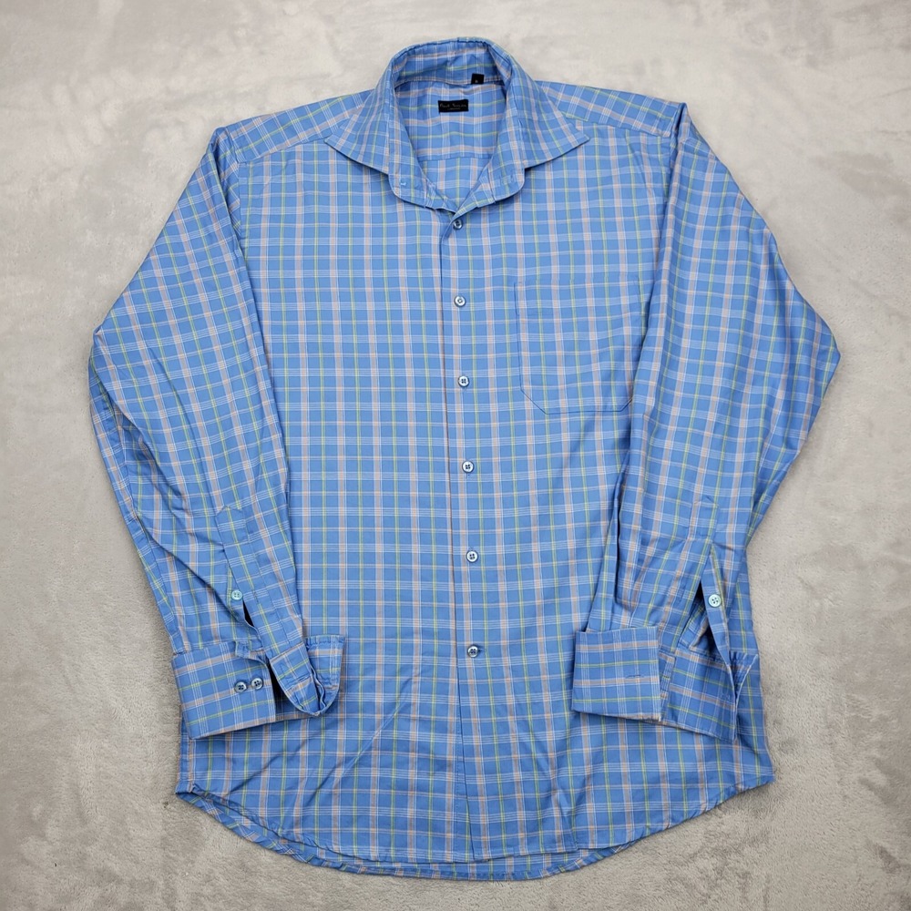 Paul Smith Light Blue and White Plaid Button-Down Shirt